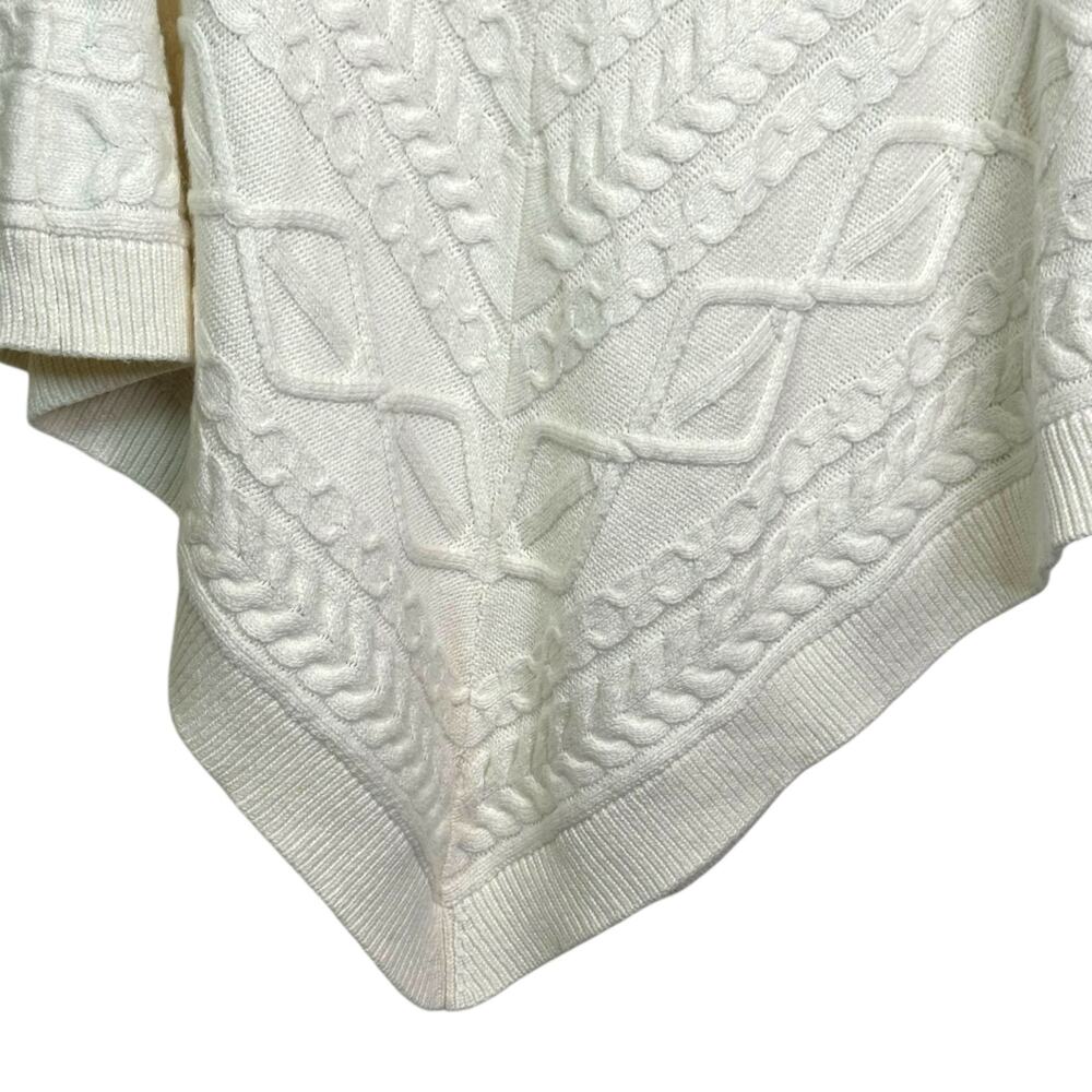 Talbots Size Medium Off White Turtle Neck Cable K… - image 5